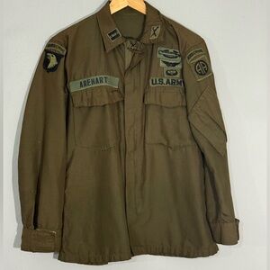 Vietnam OG-106 Flying Man Flight Shirt AREHART Captain Airborne Army